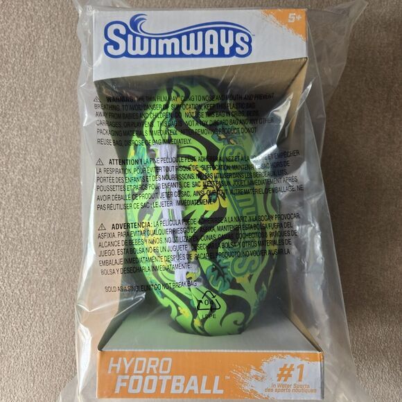 SwimWays Hydro Waterproof Football 9.25 Inches Pool Beach‎ Water Park Toy Ball - Picture 1 of 4